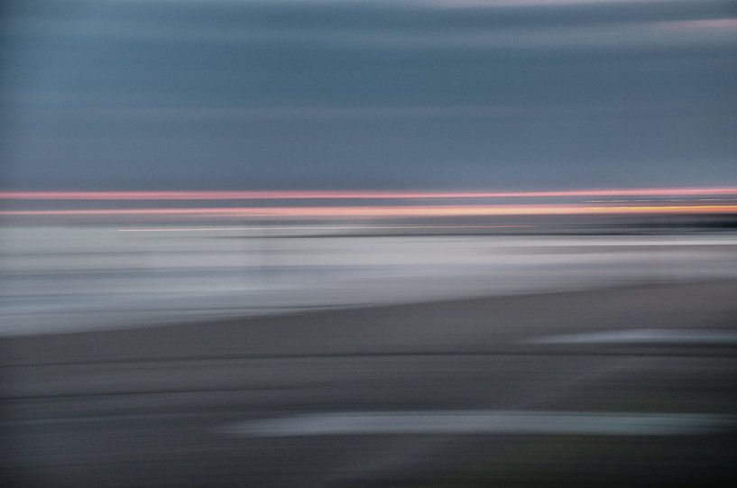 Coucher de soleil plage Zeeland Abstrait par Jessica Berendsen