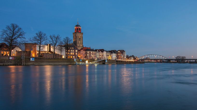 View of Deventer with Christmas tree by Meindert Marinus