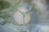 Transparent glasses on the table at a dinner party