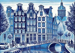 Amsterdam Delft Blue scene