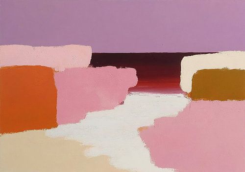 Abstract landschap in pasteltinten