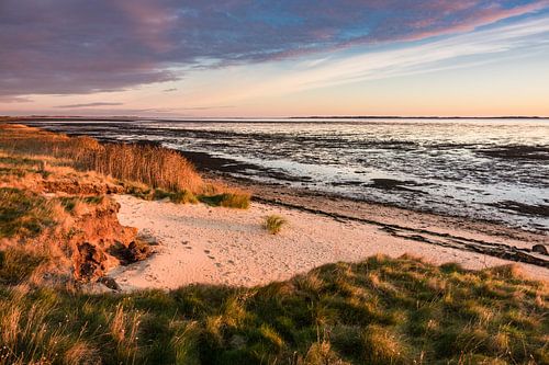 Sunrise on the North Sea coast on the island Amrum