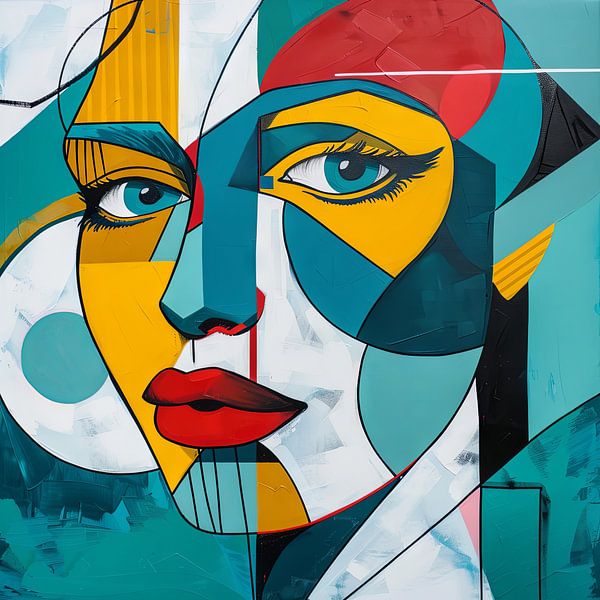 Visage cubiste par Poster Art Shop