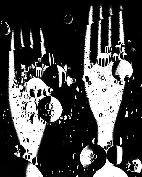 forks! black background (black and white) by Marjolijn van den Berg