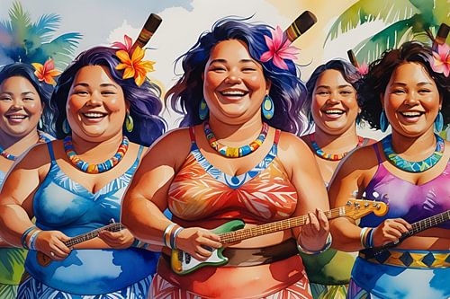 Les dames sociables jouent de la musique sur De gezellige Dames