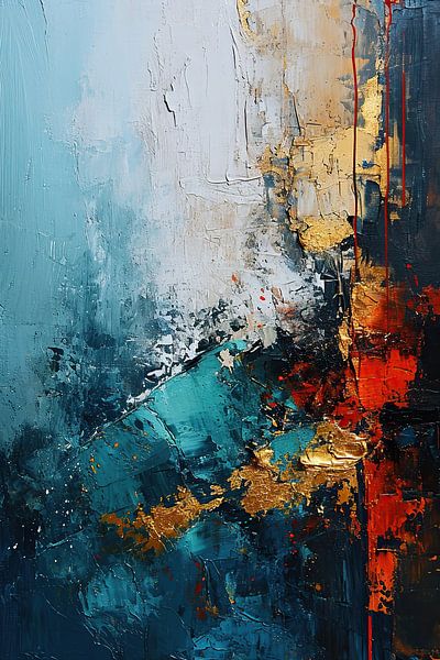 Abstract Goudkleurig | Rode Energie van ARTEO Schilderijen