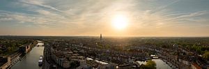 Panorama de la belle ville de Middelburg au coucher du soleil