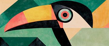 Kleurrijke toekan in geometrische vorm van Poster Art Shop
