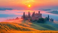 Ochtendlicht over Toscaanse Heuvels van Vlindertuin-Art thumbnail