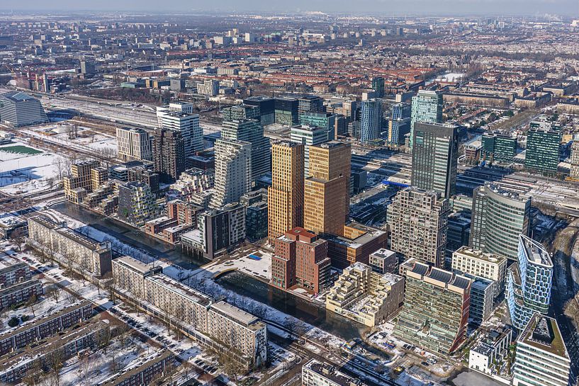 Aerial view of the Zuidas in Amsterdam. by Jaap van den Berg