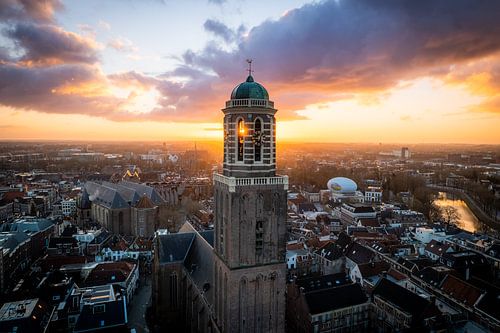 Peperbus Zwolle with sunrise
