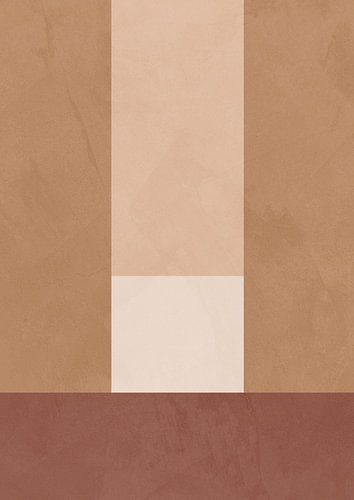 Minimalistische abstracte kunst met geometrische vormen in aardetinten