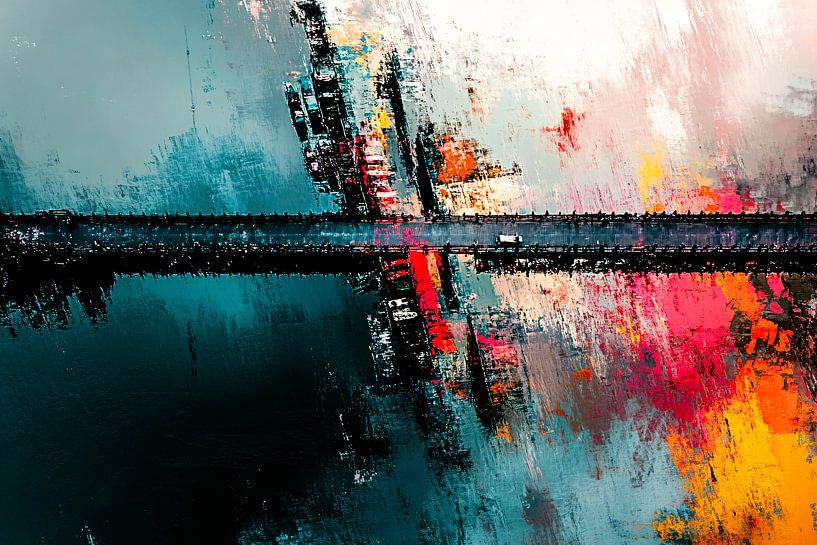 Abstract bridge with vibrant colours by Imperial Art House
