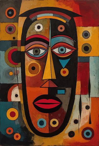 Abstract Afrikaans Tribaal Masker Kunst van MIROKKU