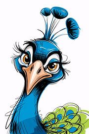 Bunte moderne Pfau Illustration von Art & Soul Creations