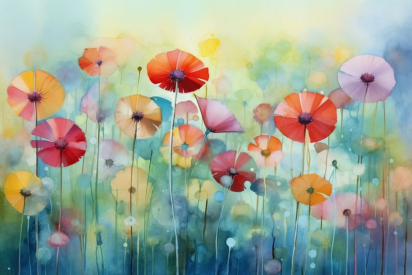 Bright flowers by Wall Wonder