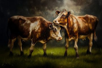 Cows in the moonlight