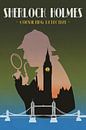 Sherlock Holmes - Vintage-Poster mit London von Roger VDB Miniaturansicht