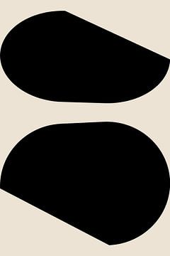 Black Shapes. Retro style minimalist art I by Dina Dankers