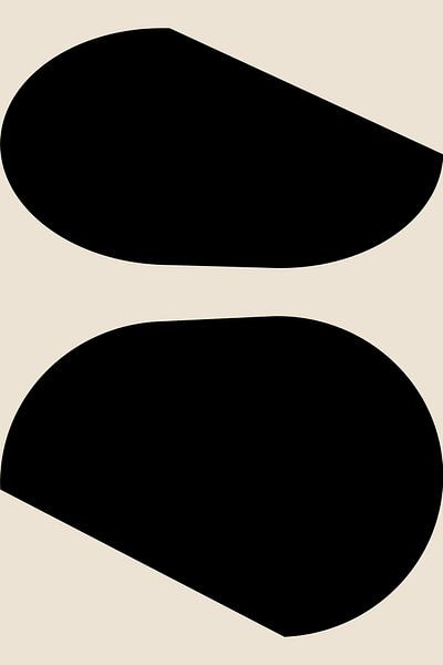 Black Shapes. Retro style minimalist art I by Dina Dankers