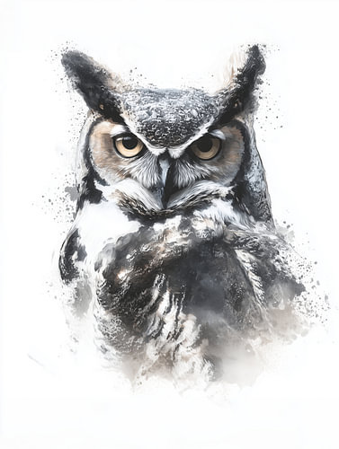 Wisdom in Silence | Watercolour of an Owl