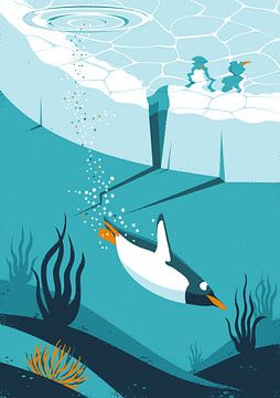 Diving Penguin by Eduard Broekhuijsen