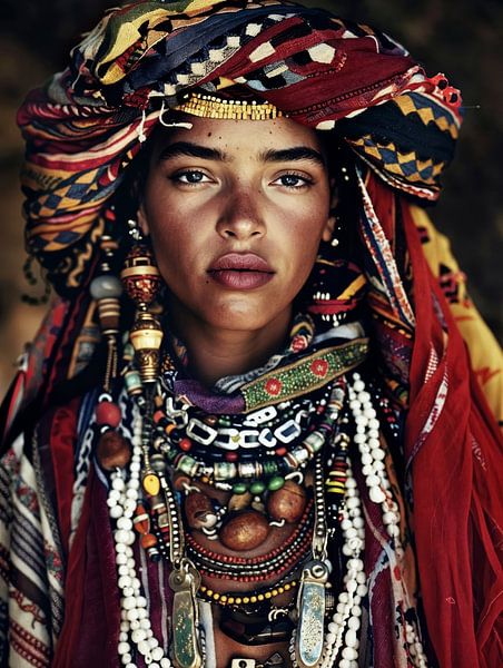 Colourful portrait &quot;Berber&quot; by Carla Van Iersel