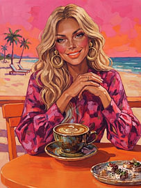 Coffee on the beach by Denise de wit-rodenburg