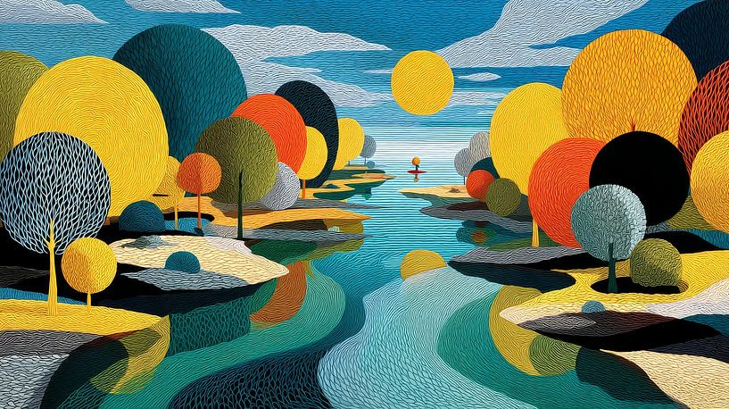 picturesque abstract colourful landscape by Egon Zitter