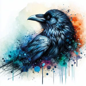 Corbeau dans le style Pop Art - portrait