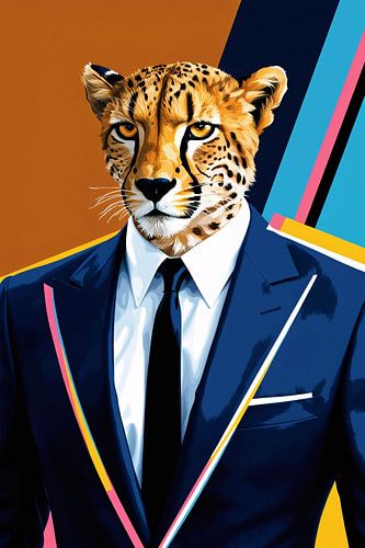 Cheetah in een strak pak