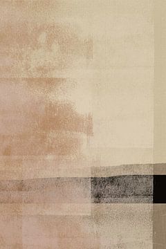 Japandi. Minimalistisch abstract landschap in neutrale kleuren van Abstract Minimalist Art