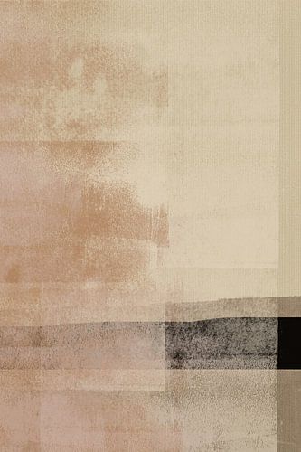 Japandi. Minimalistisch abstract landschap in neutrale kleuren