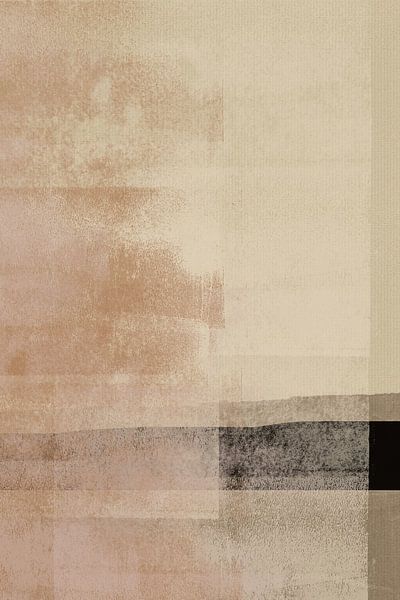 Japandi. Minimalistisch abstract landschap in neutrale kleuren van Abstract Minimalist Art