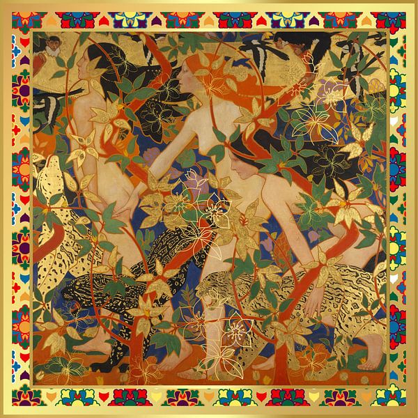 S.F. Remastered Version of Diana and Her Nymphs by Robert Burns by Silver Fox Art Decor