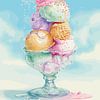 Kleurrijke illustratie van een ijstaartdessert van Pixelbull Design