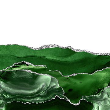 Green & Silver Agate Texture 07 by Aloke Design