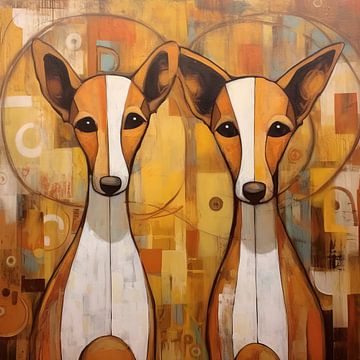 Schilderij Speelse Honden | Kwispelkunst van ARTEO Schilderijen