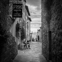 Italie en carré noir et blanc - Pienza - Toscane