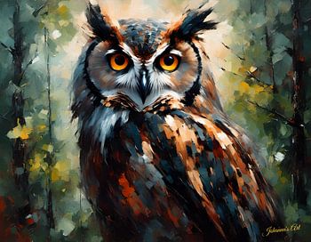 Wildtiere - Abstrakter Surrealismus - Eule 2