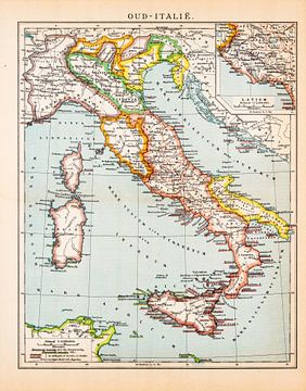 Vintage kaart van het oude Italië van Studio Wunderkammer