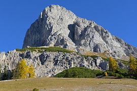 Mount Kalbling rises above an autumnal alpine meadow by Tomherkules