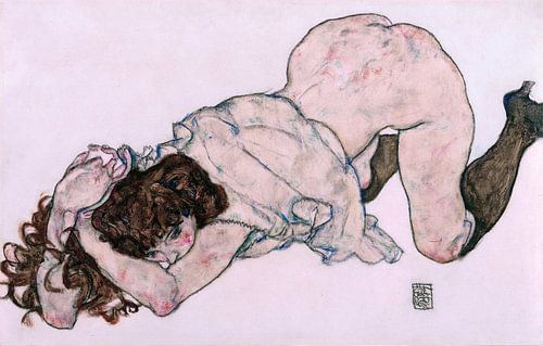 Egon Schiele. Knielend meisje