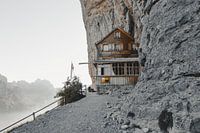 Beautiful mountain inn Aescher-Wildkirchli in Ebenalp, Alpstein Mountains