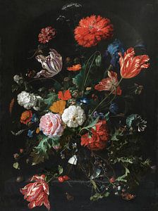 Bloemen in een glazen vaas, Jan Davidz de Heem