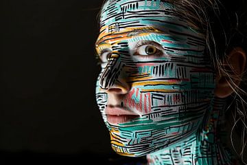 Portrait with van Gogh influence by Egon Zitter