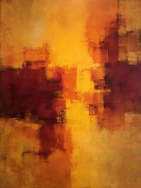 Modern abstract art in warm orange tones
