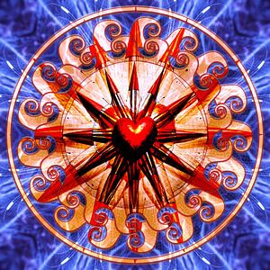Herz- Sonnenwellen Mandala