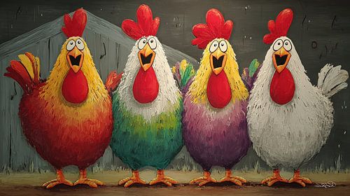 Pratende / Zingende Kippen