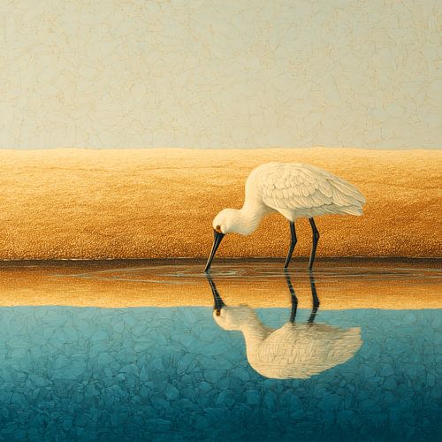 Vogel, der seine Stille aus dem Blau trinkt von KRAB